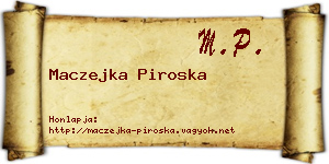 Maczejka Piroska névjegykártya